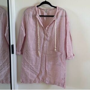 J. Crew Pink 100% Linen Swim Coverup - Like New